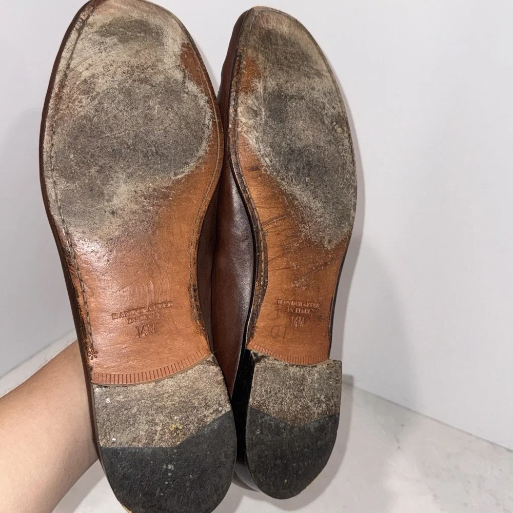 Nordstrom Brown Leather Tassel Loafers, Italy, , Size 14 D EXCELLENT